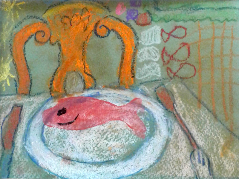 poisson assiette rose
